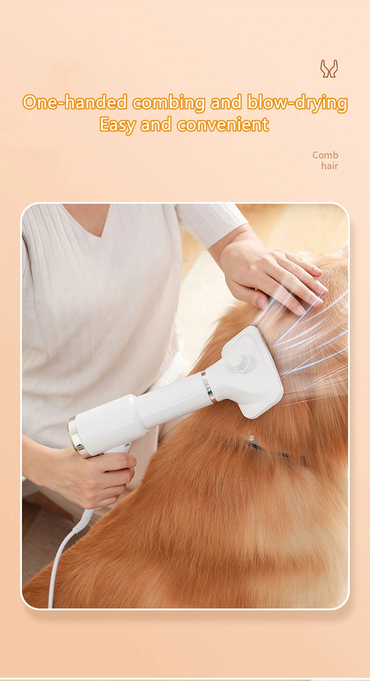 Pet Grooming Cleaning Electric Hair Dryer Slicker Brush Dog Cat Combing Pet Massage Electric Hot Air Comb Tool