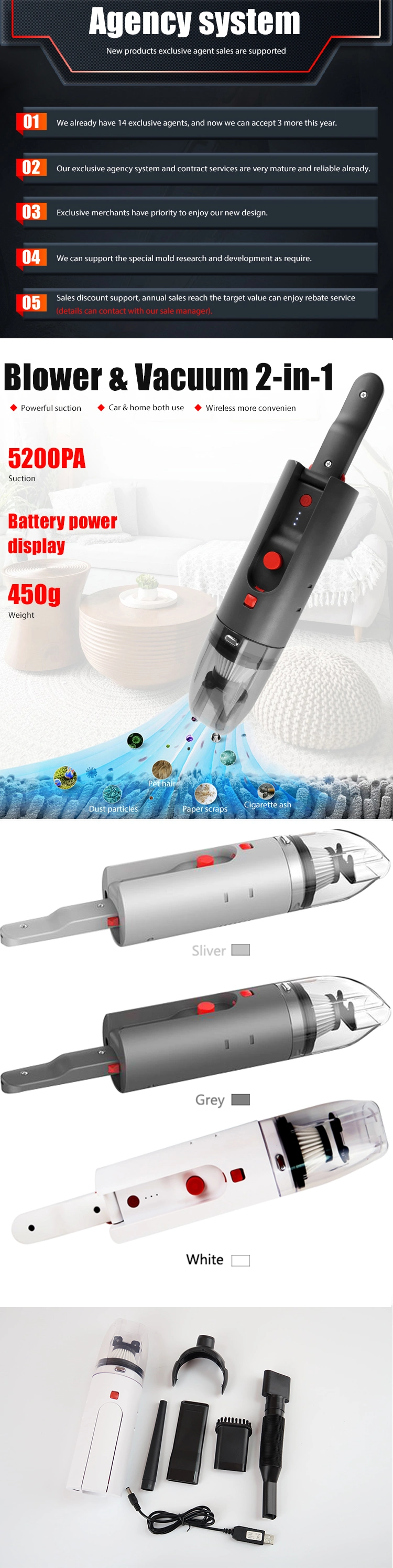 Dry Ash Handheld Wireless Vacuum Cleaner with Battery