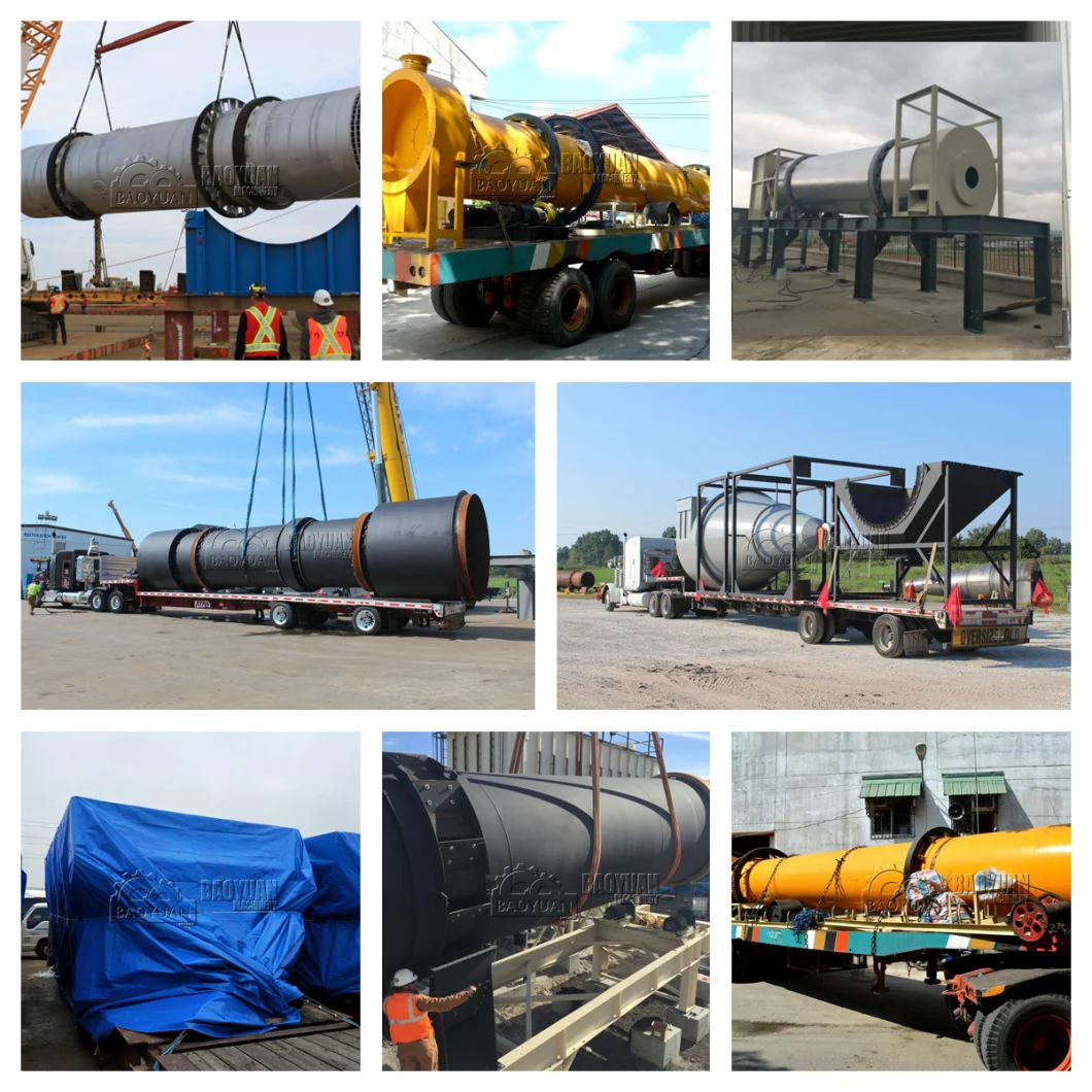 Mining Bentonite Rotary Drum Drying System Rotary Dryer 1.8X12m From Gongyi Baoyuan Factory Price