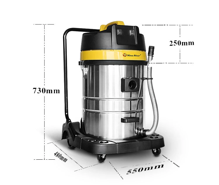 Sino Star Band Industrial Dust Extractor Industrial HEPA Vacuum Cleaner 70L Bag or Bagless, Long Hose All Accessories