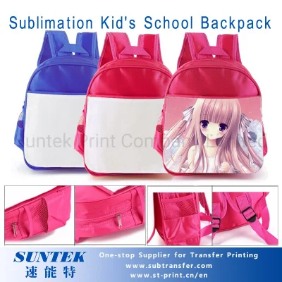 Impresión por sublimación Mochila en blanco para niños Satchel School Bag